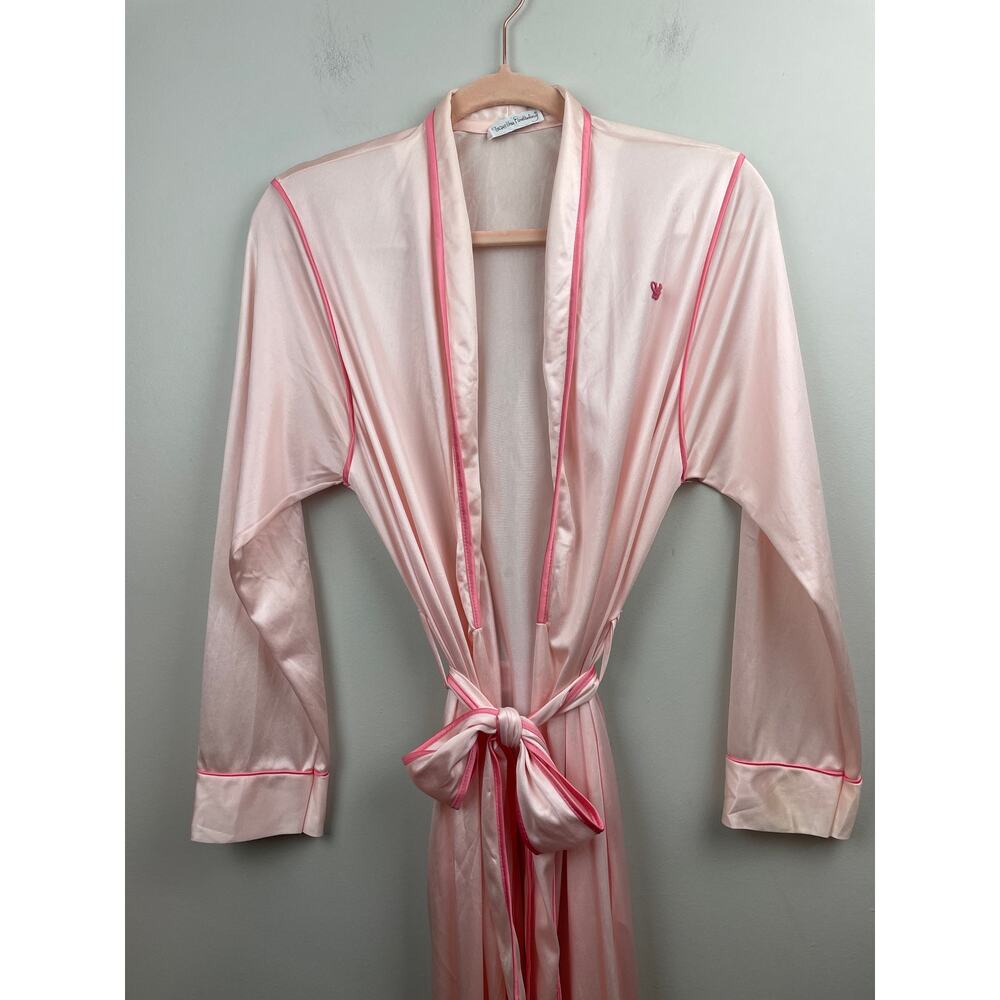 Diane Von Furstenberg Vintage Lightweight Pink Nylon Robe w/ Pockets Sz M